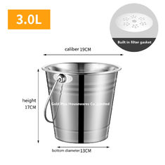 Chine seau à glace de nettoyage facile d'acier inoxydable de 0.8-3L Barware avec le seau à glace à la maison de vin de cuisine de garniture de filtre à vendre fournisseur
