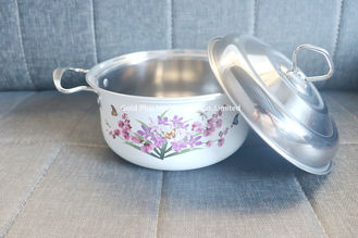 Chine 3pcs Chine a fait la double casserole de lait d'ensemble de cookware de restaurant de cuisine de pot de soupe à poignée d'acier inoxydable dans la couleur blanche fournisseur