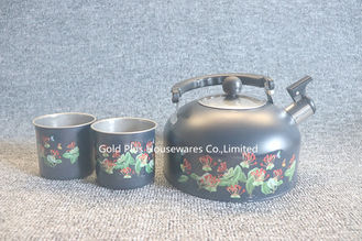 Chine L'OEM a adapté la bouilloire aux besoins du client de ronflement de haute qualité de sifflement de bouilloire de thé de théière d'acier inoxydable de peinture de fleur fournisseur