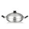 la cuisine de cuisine familiale de 36cm a épaissi le wok avec deux la poêle économisante de vapeur d'acier inoxydable de la catégorie comestible 304# de poignée fournisseur