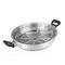 la cuisine de cuisine familiale de 36cm a épaissi le wok avec deux la poêle économisante de vapeur d'acier inoxydable de la catégorie comestible 304# de poignée fournisseur