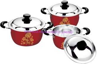 Chine 2016 ventes chaudes 6/8 cookware ont placé avec le pot &amp;cooking de pot classique en acier &amp;stainless de la couleur +flower fournisseur