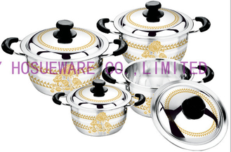 Chine 2016 le cookware chaud des ventes 6/8pcs a placé avec le pot classique en acier &stainless de &souce de pot de la couleur +flower fournisseur