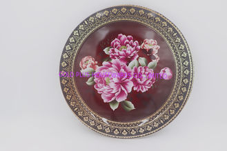 Chine plat de dîner en acier de fruit de la vaisselle solides solubles de 36cm de plat de Moyen-Orient en métal de luxe de style avec le modèle de fleur fournisseur