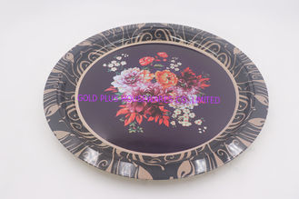Chine la plaque d'acier en métal de plats de dîner de 33cm Florla a placé le plateau de portion de forme ronde de vaisselle fournisseur
