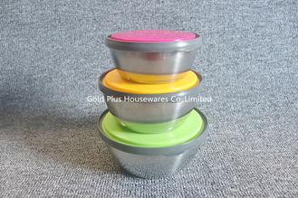 Chine boîte différente à nourriture de la taille 6pcs avec l'ensemble multifonctionnel de bols d'oeufs de saladier d'acier inoxydable de couverture de cachetage fournisseur