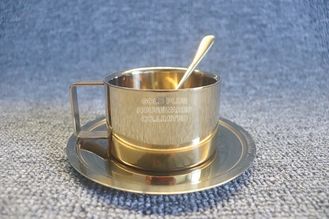 Chine Tasse de café d'acier inoxydable de restaurant avec la tasse et la soucoupe de café différentes d'ensemble complet de taille de logo fait sur commande de café de plat fournisseur
