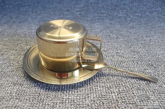 Chine Nouveaux venus 200ML buvant les tasses de café réutilisables faites sur commande de thé de bulle de tasse de thé de lait d'acier inoxydable avec la cuillère et le plat fournisseur