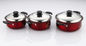 ensemble d'ensemble et de vaisselle de cuisine de cookware de couleur rouge de 16/18/20/22cm et d'acier inoxydable de fleur et pot et casserole et cocottes en terre fournisseur