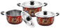 ensemble de vente chaud de cookware de l'acier inoxydable 2019 6pcs et couleur rouge, pot à cuire antiadhésif bleu de la couleur 3pcs fournisseur