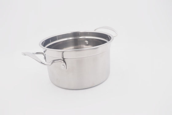 la cocotte en terre 4pcs a placé le vapeur chaud bon marché à cuire argenté d'acier inoxydable des prix de pot avec le couvercle fournisseur