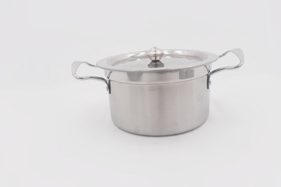 la cocotte en terre 4pcs a placé le vapeur chaud bon marché à cuire argenté d'acier inoxydable des prix de pot avec le couvercle fournisseur