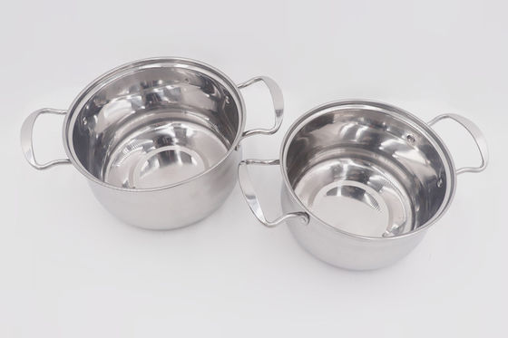 pot de ragoût à cuire en acier de polissage en métal de marmite à bouillon de miroir de vaisselle de cuisine de 16,18cm avec la poignée fournisseur