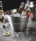 Seau à glace argenté fait sur commande en gros de bière de champagne de vin d'acier inoxydable pour le seau à glace en acier bon marché de la barre 616g fournisseur
