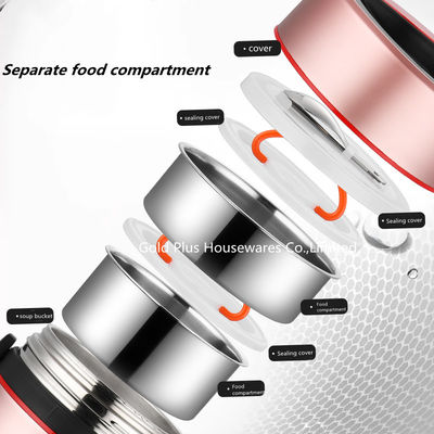 gamelle thermo de catégorie comestible de réchauffeur de nourriture de mur du double 2.2L pour conteneur de nourriture isolé adulte d'acier inoxydable le grand fournisseur