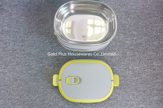 Conteneur de nourriture en plastique multicolore empilable en gros de la gamelle pp de bento d'acier inoxydable d'ensemble de nourriture avec 2 couches fournisseur