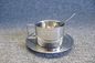 La tasse promotionnelle de vente chaude en gros a placé la tasse traditionnelle en acier de thé de la tasse de café en métal 400ml réglée avec la soucoupe fournisseur
