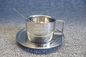 tasse de thé argentée de café d'acier inoxydable de couleur d'ensemble de café de l'après-midi 200ml avec l'ensemble de tasse d'expresso de café de restaurant de cuillère fournisseur
