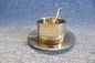 Le petit déjeuner de luxe moderne a placé la tasse de café d'or d'acier inoxydable avec la tasse de lait d'insecte rond du plat 200ml et la SA rondes fournisseur