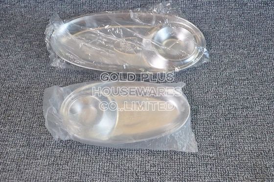 Plat ovale de nourriture de style japonais avec le plat qui respecte l'environnement réutilisable de kimchi d'acier inoxydable de plat de nourriture de plat de sauce fournisseur